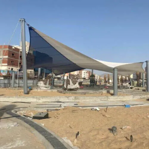 تركيب مظلات شد إنشائي حي الدرعية بالرياض بأشكالها ووميزاتها