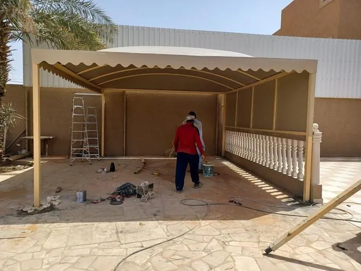 مظلات سيارات مقص ومداخل لمنازل حي النسيم بالرياض 