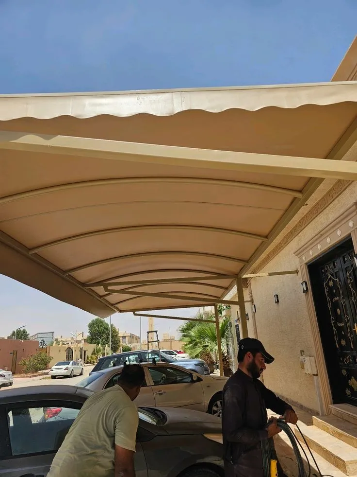 مظلات سيارات مقص ومداخل لمنازل حي النسيم بالرياض 