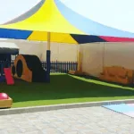 مظلات تغطية ساحات المدارس في حي الروابي بالرياض