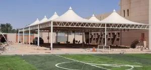 مظلات تغطية ساحات المدارس في حي الروابي بالرياض