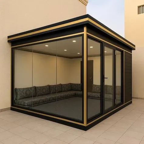 ارخص مقاول بناء مجلس خارجي في حي العارض لااحوش انيق زجاجي 