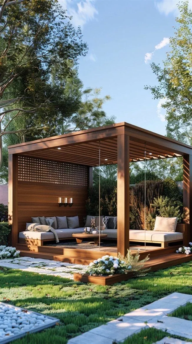 تحويل الفناء إلى واحة بالرياض:للمظلات والحدائق وتنسيق حدائق 