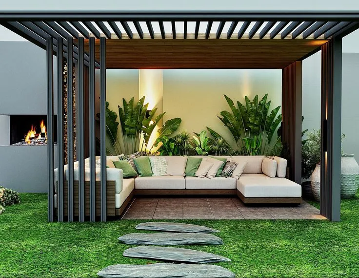 تحويل الفناء إلى واحة بالرياض:للمظلات والحدائق وتنسيق حدائق 