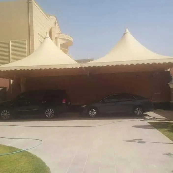 اصلاح مظلات كراج مقوسة بتثبيت آمن في حي العقيق بشمال الرياض 