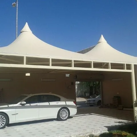 اصلاح مظلات كراج مقوسة بتثبيت آمن في حي العقيق بشمال الرياض 