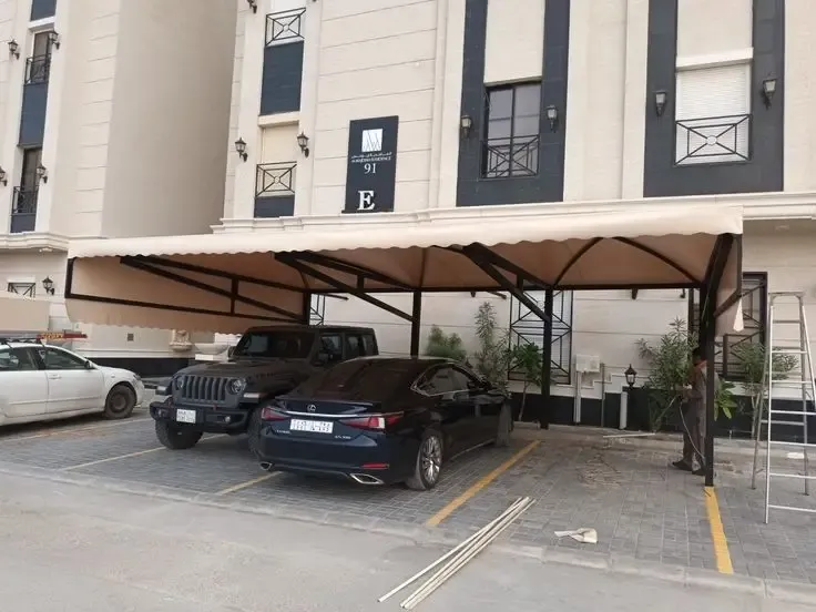 أنواع مظلات سيارات خارجية في حي الملز:لتركيب مظلات البوثلين 