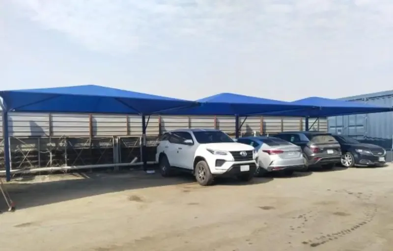 أنواع مظلات سيارات خارجية في حي الملز:لتركيب مظلات البوثلين 